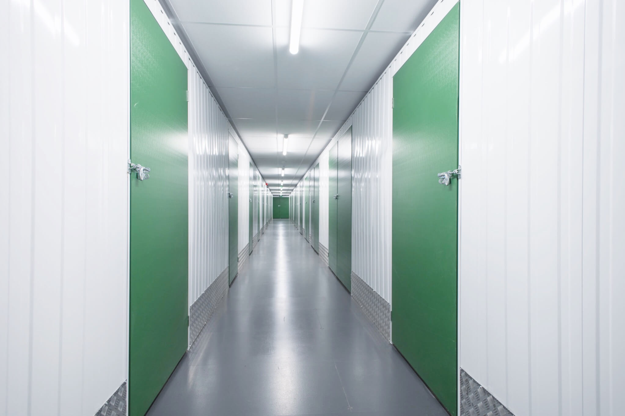 Well lit, bright corridor at SCA Self Storage, Sunderland