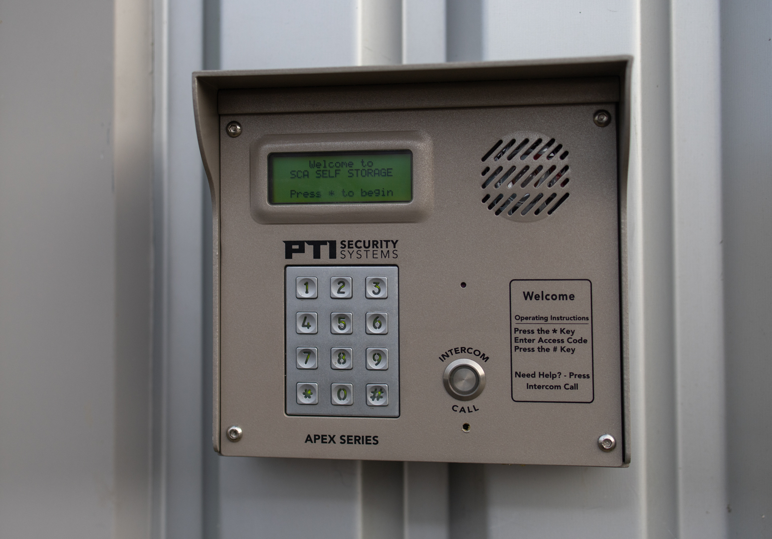 SCA Self Storage security systems