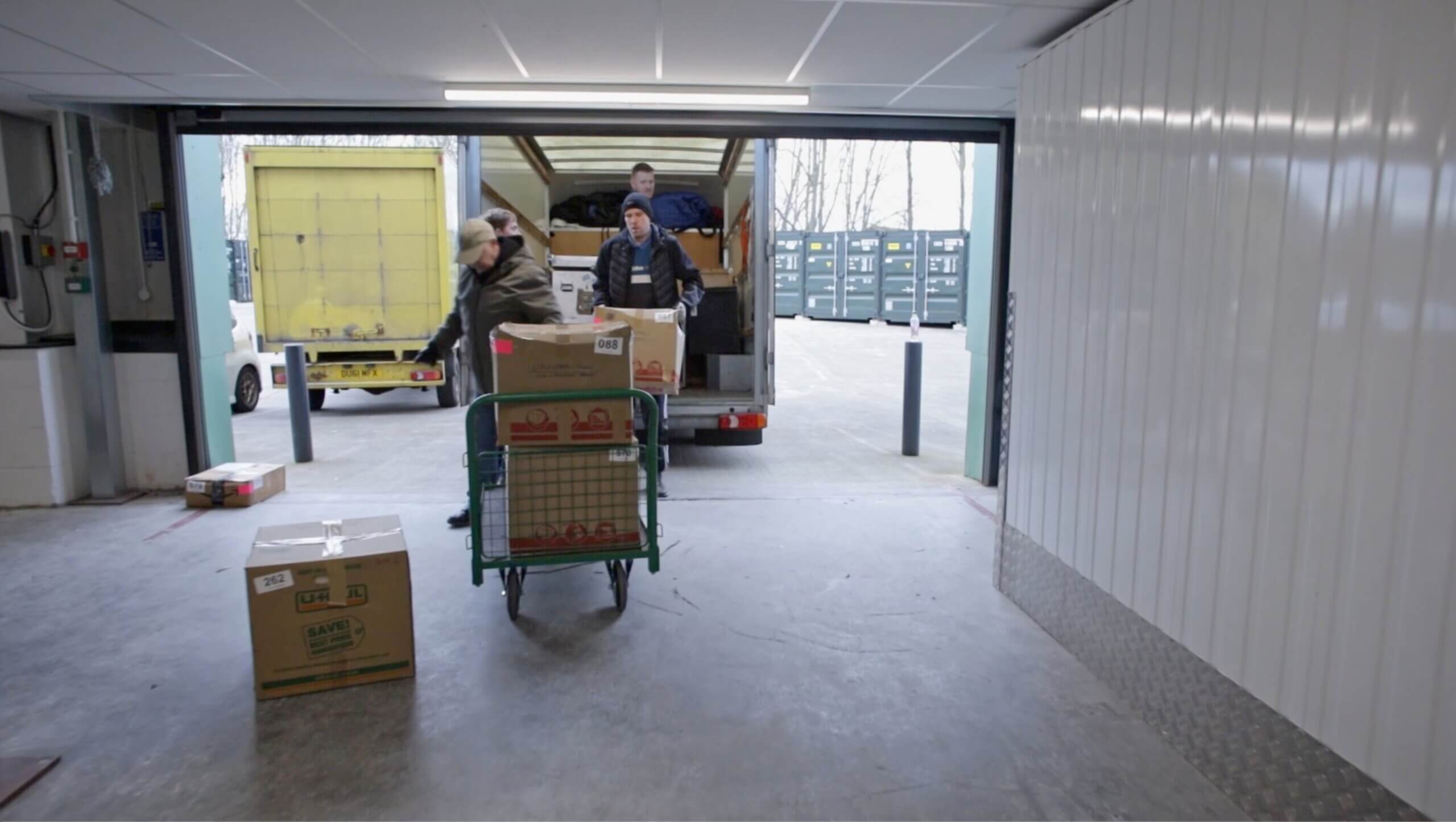 Removal team entering the storage facility