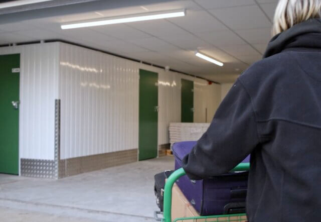 Customer entering the storage facility